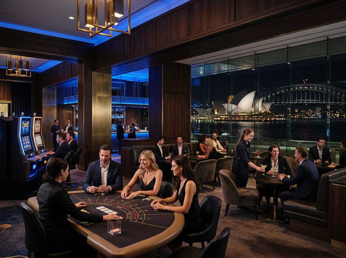 Adult casino entertainment area at Harbour Lights Casino Hotel